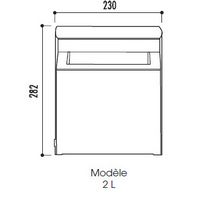 CENDRIER 2L KOPA MURAL GRIS RAL 9022