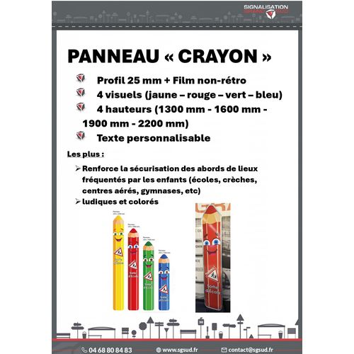 PANNEAU SPECIAL CRAYON 1600 COMPOSE DE :